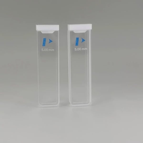 UV Quartz SUPRASIL Rectangular Macro Cell with PTFE Lid - 5 mm, Qty. 2