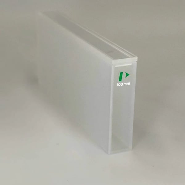 Special Optical Glass Rectangular Macro Cell with PTFE Lid - 100 mm, Qty. 1