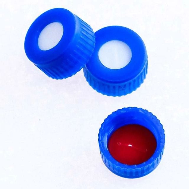 Product: 9 mm Pre-Assembled Blue Polypropylene Screw Cap with Pre-Slit ...